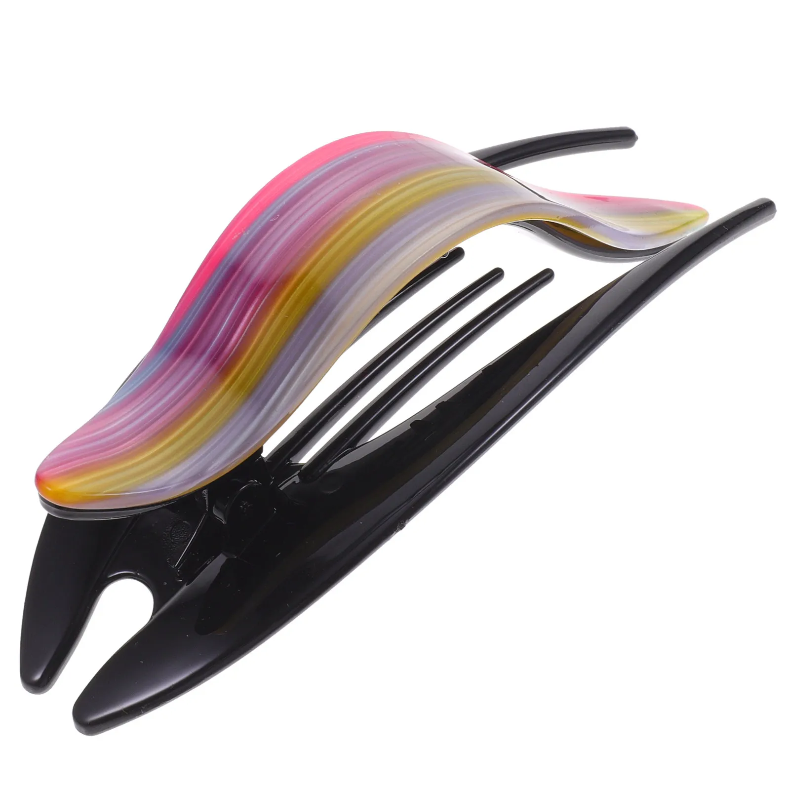 French Hair Claw Clip Flat Large Jaw Clamp Curved Acetate Hair Styling Clips No Crease Hairpin Flat Claw Clips