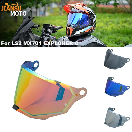 MX701 para LS2 EXPLORER C Motocross desmontable Rally todoterreno capacetes de moto casco viseras de repuesto lente de escudo adicional