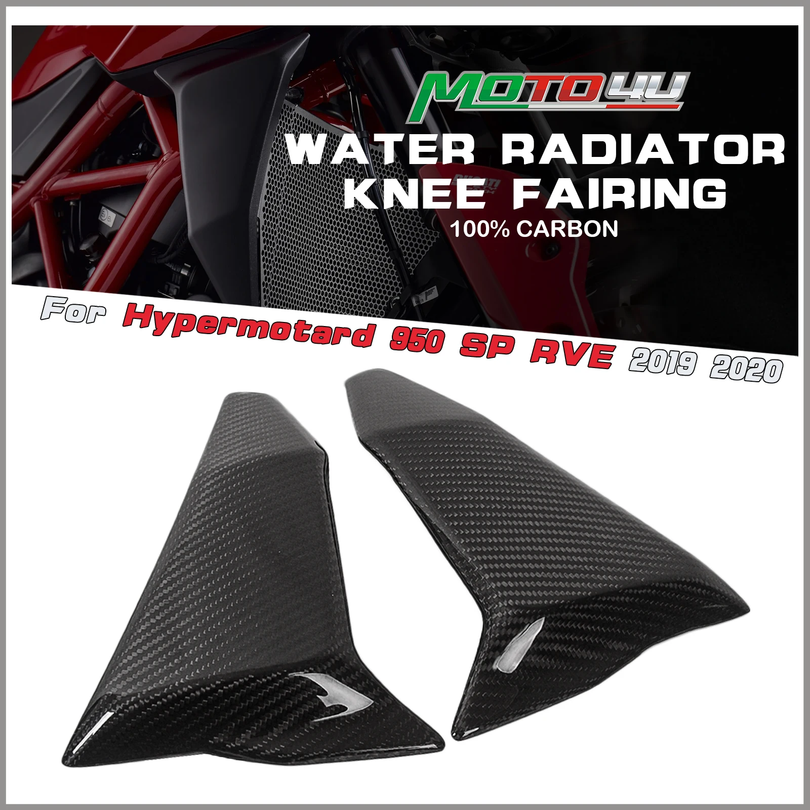 

For Ducati Hypermotard 950 SP RVE 2019 2020 100% Carbon Fiber Water Radiator Knee Fairing Side Panels Motorcycle Modification