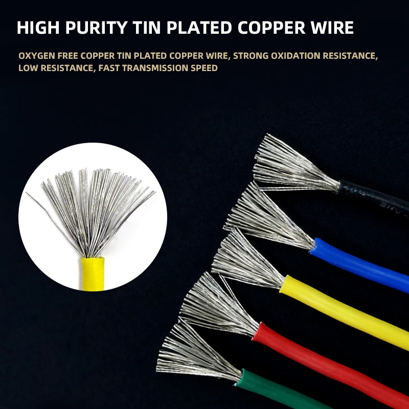 Soft Silicone Rubber Copper Wire Tinned Plated 32 30 28 26 24 AWG Insulated Flexible UL3239 DIY Electron LED Lamp Lighting Cable