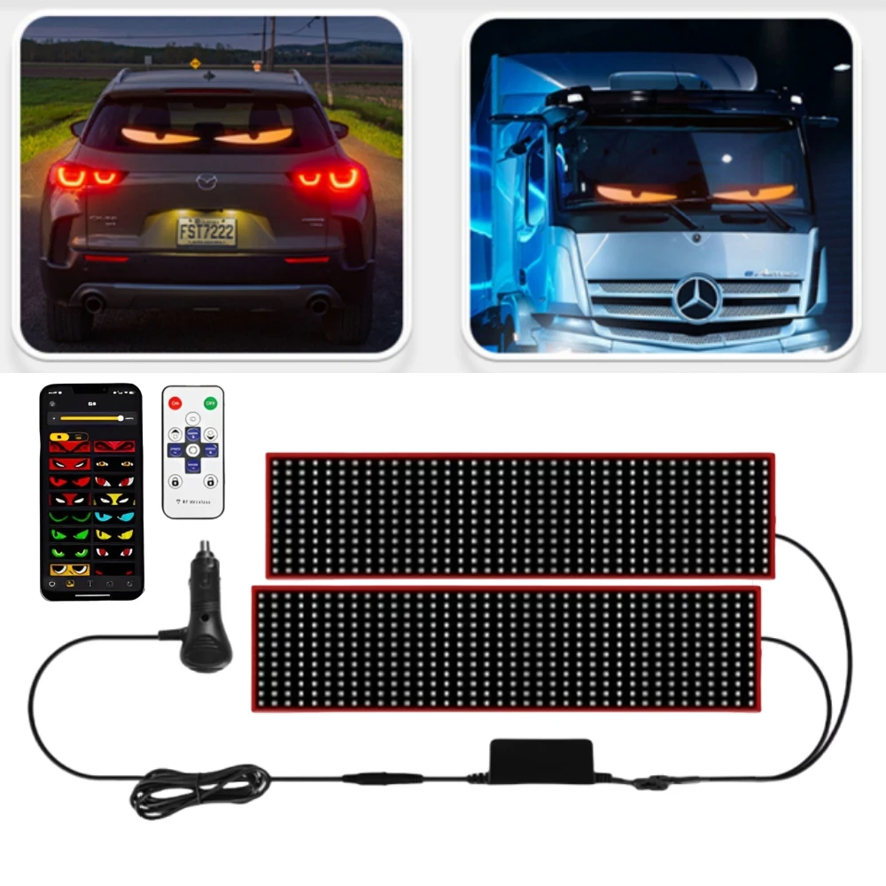 

Paired LED Eyes Windshield Truck Car Display Screen Automotive Panel LED Luminous Sign LED Glowing Eyes for Windshield Glass