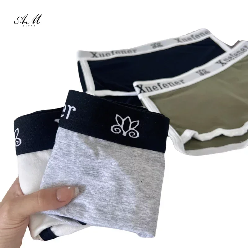 Cotton Women\'s Underwear Fashion Letter Print Underpants Sports Fitness Boxers Briefs Comfortable Panties Hip-Up Female Lingerie