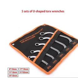5 pcs/set 8-10/11-13/14-15/17-19/21-22 mm C-shaped torx wrench set auto repair wrench tool