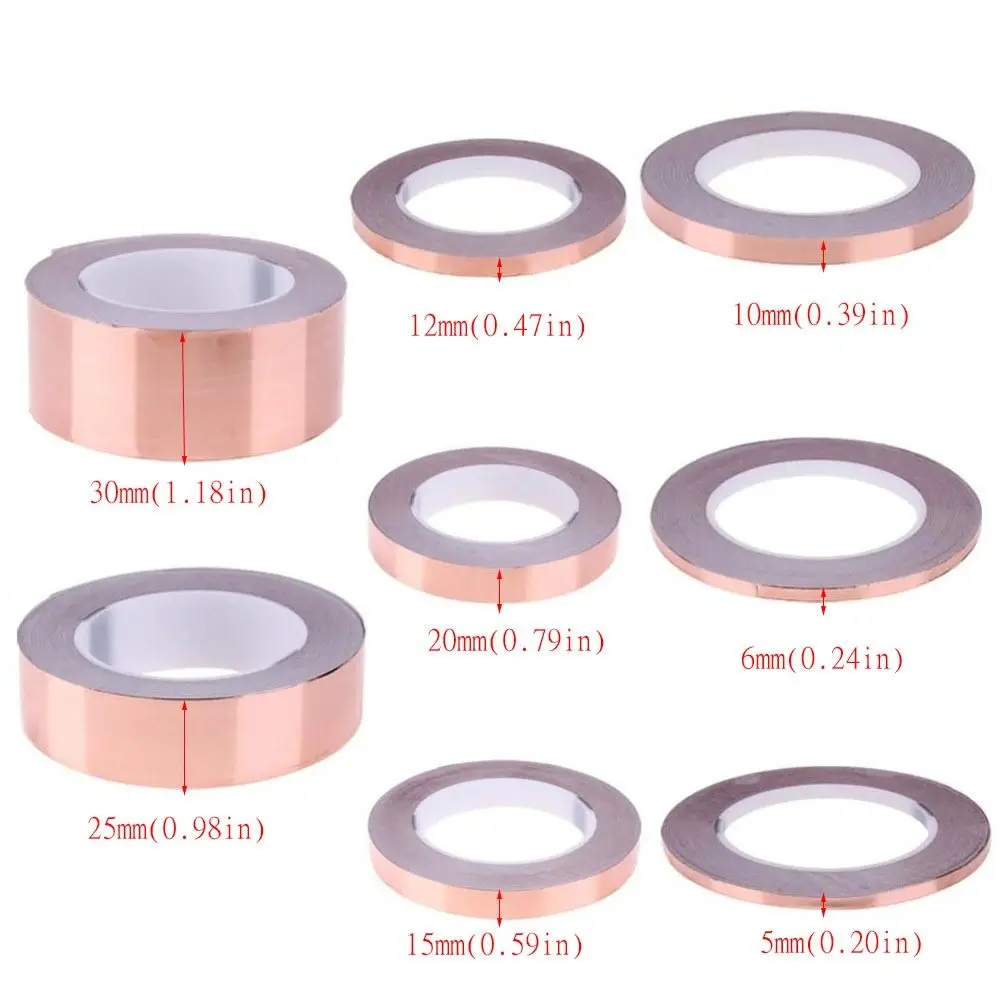 Single Sided Conductive Conductive Copper Tape Thickness 0.05mm High Temperature Resistance DIY Copper Foil Tape Adhesive