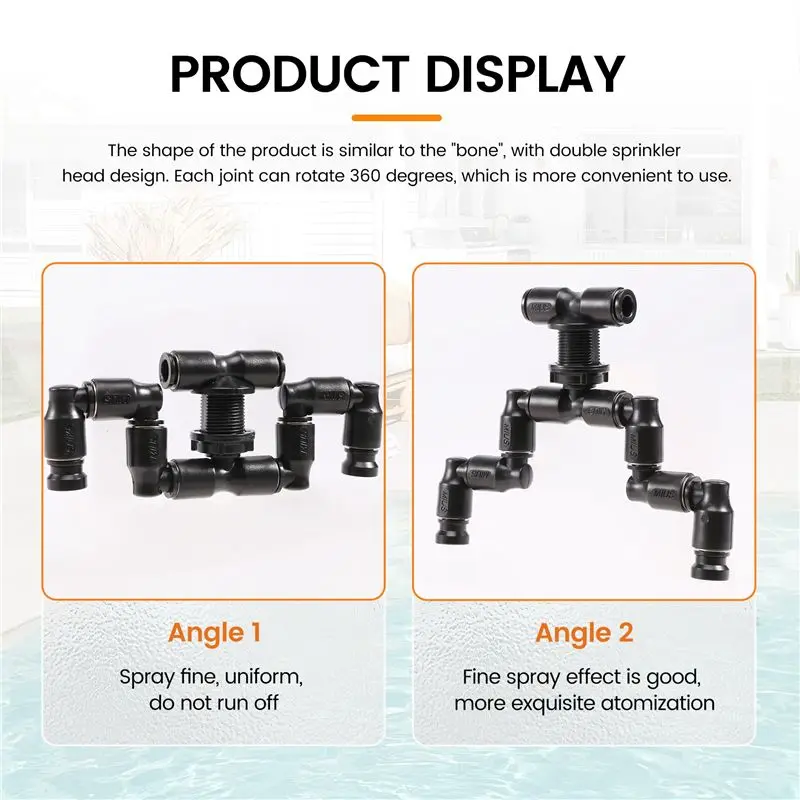 MIUS Reptiles Fogger Mist Sprinkler Rainforest Tank 360 Adjustable Aquarium Aquatic Pet Cooling System