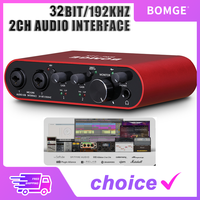 32Bit/192kHz 1 2channel USB Audio Interface with XLR 48V Phantom Power for Audio Mixer Interface Studio recording Guitarist PC
