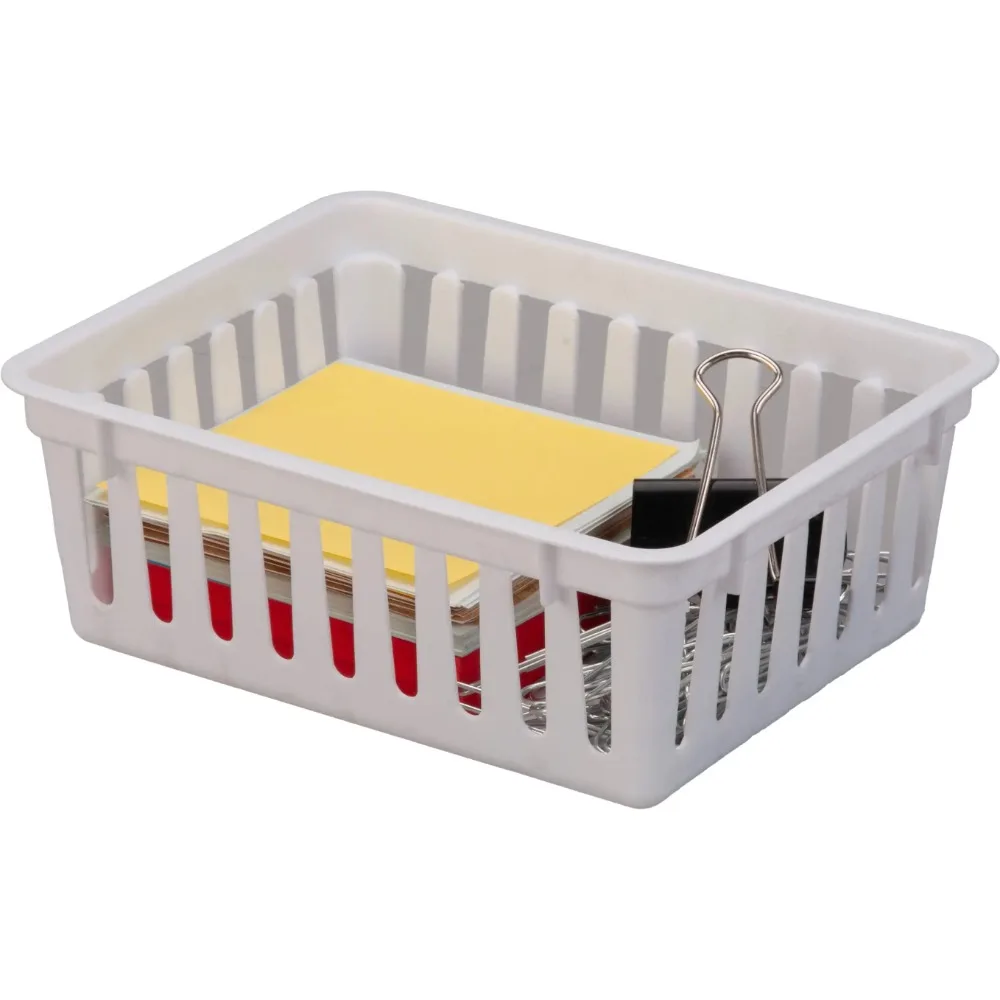 

Square Mini Storage Trays, Stackable, White, 3-Pack