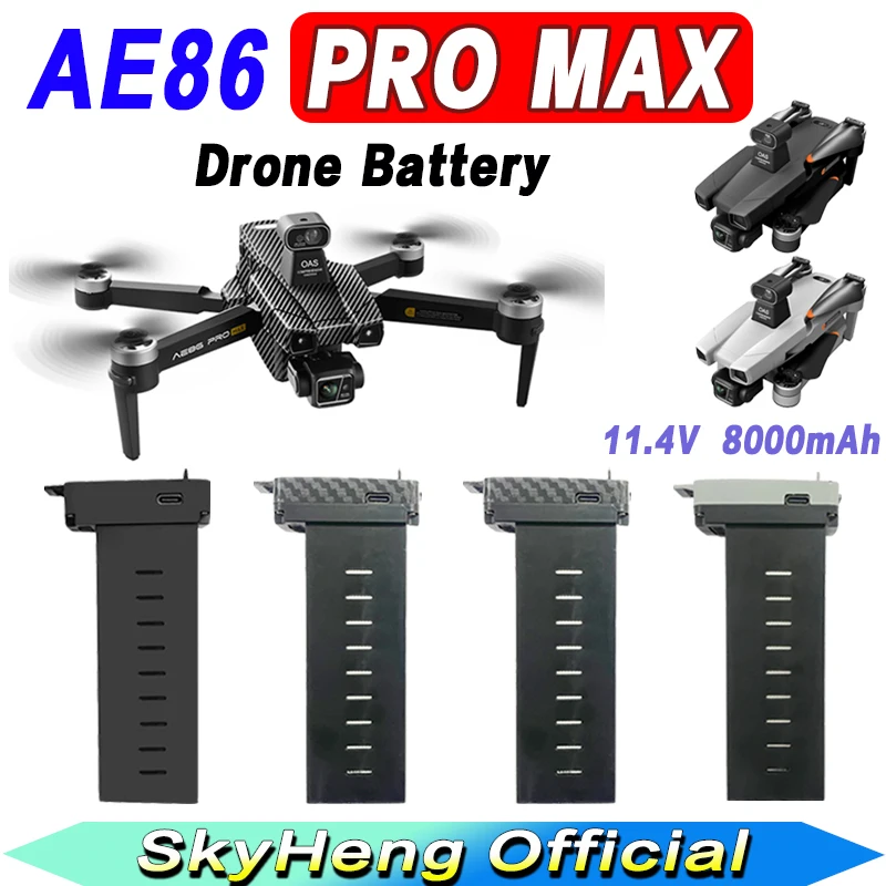 Original AE86 PRO MAX 8K Drone Battery 11.4V 8000Mah For AE86+ PRO MAX Plus Carbon Fiber Battery Spare Parts Accessory Battery