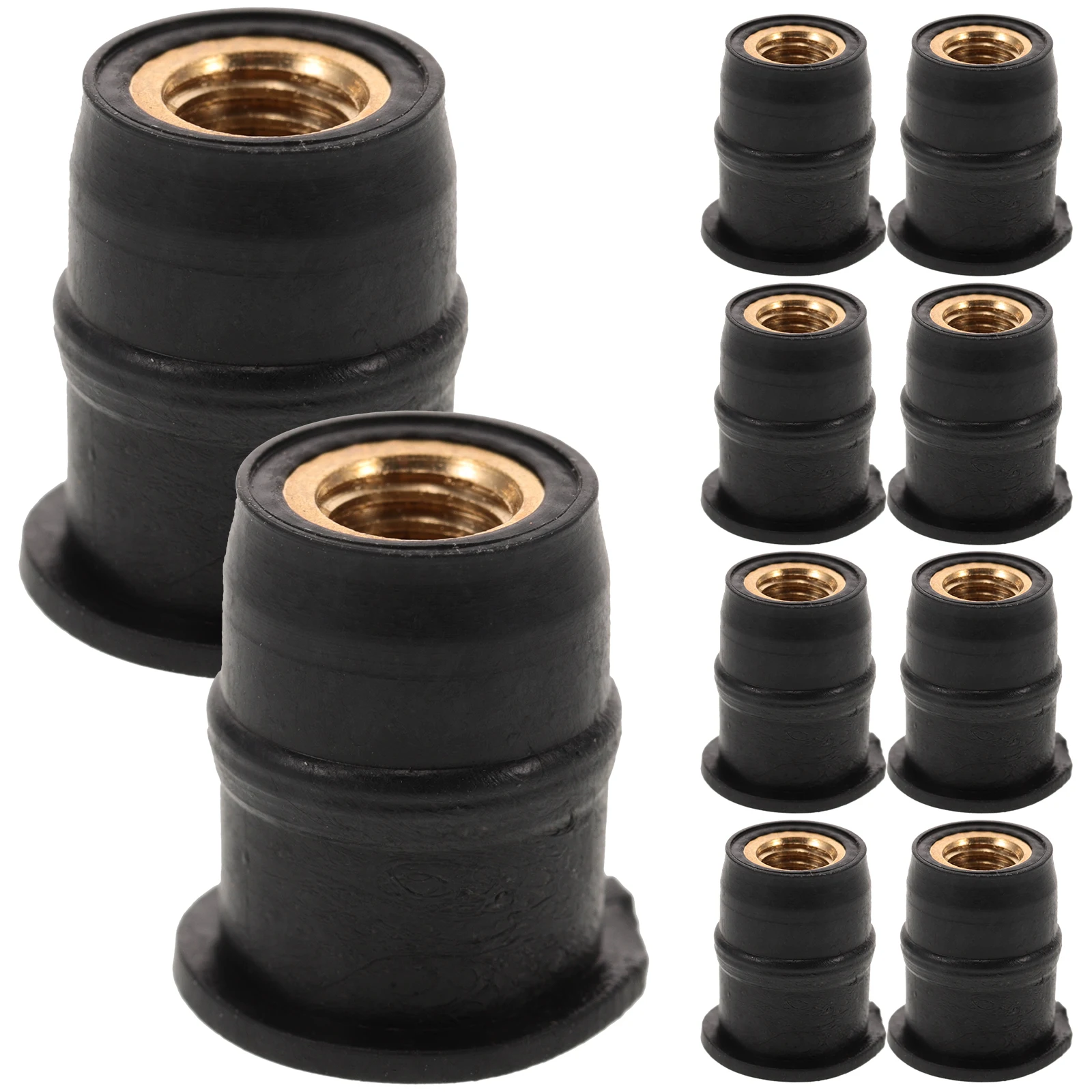 

10pcs Motorcycle Nut Rubber Brass Small Well Nuts Fastener for Windscreen Stable Motorcycle Windscreen Well Nut Reliable