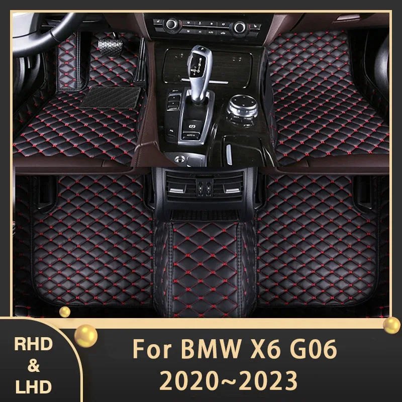 Car Floor Mats For BMW X6 G06 MK3 2020 2021 2022 2023 Custom Auto Foot Pads Leather Carpet Interior Accessories