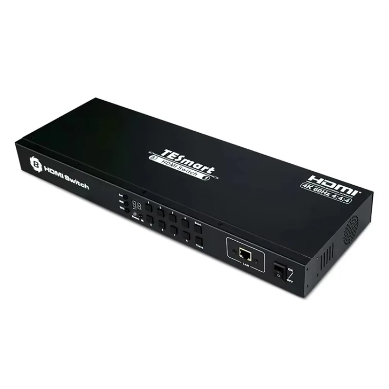 TESmart HDMI switcher 8 in 1 out, video output resolution up to 4K 60HZ supports automatic scanning RS232