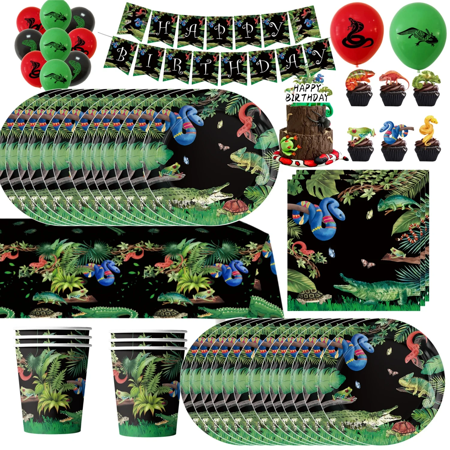 Snake Plant - Reptile Birthday Party Supplies Lizard and