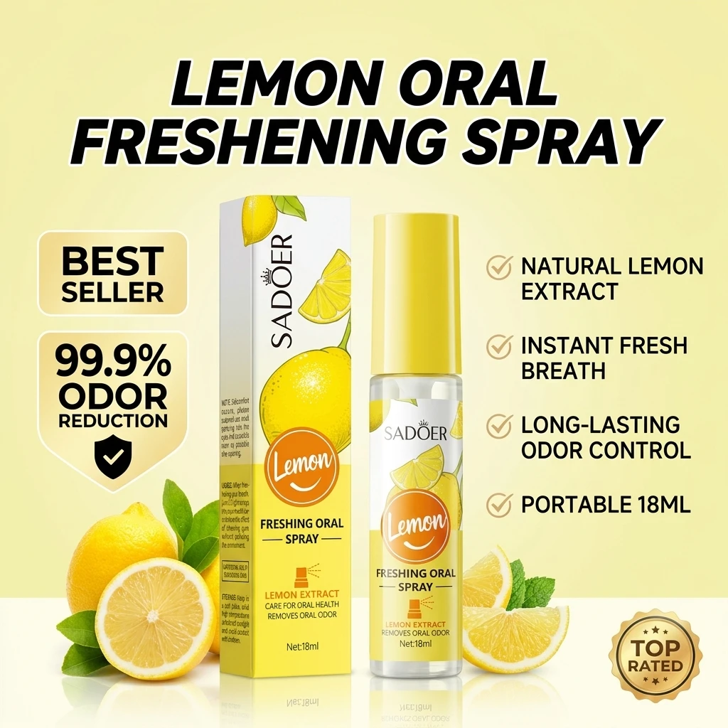 1/2/3pcs Mint and Peach Flavored Fresh Mouth Spray to Freshen Breath and Eliminate Bad Breath Lemon Oral Fresh Mouth Spray Fresh