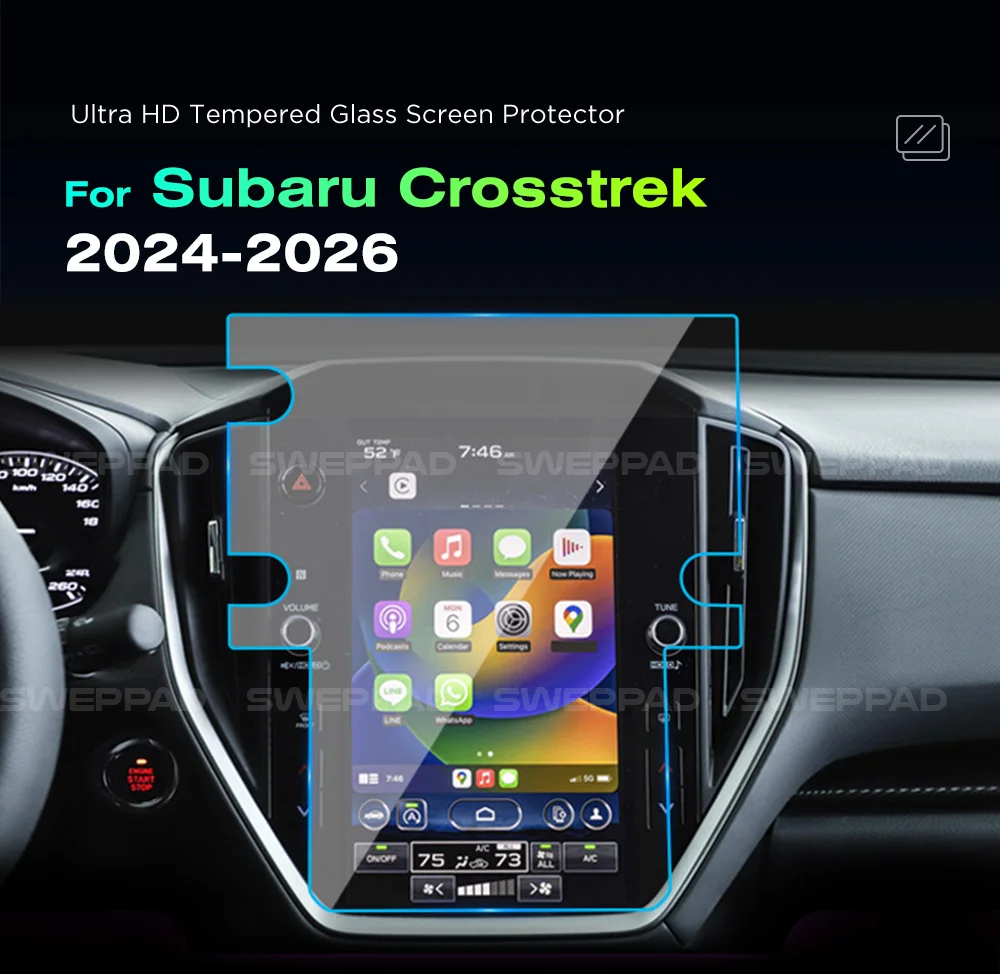 SWEPPAD Für Subaru Crosstrek 2026 2025 2024 Auto Navigation Gehärtetes Glas Display-schutzfolie GPS LCD Dash Board Bildschirm – Detail 1