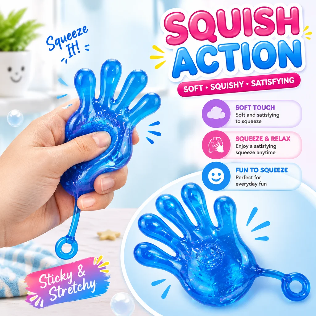 50 Pcs Funny Sticky Hands Toys Elastic Squishy Slap Palm Stress Relief Novelty Party Game Educational Birthday Gift