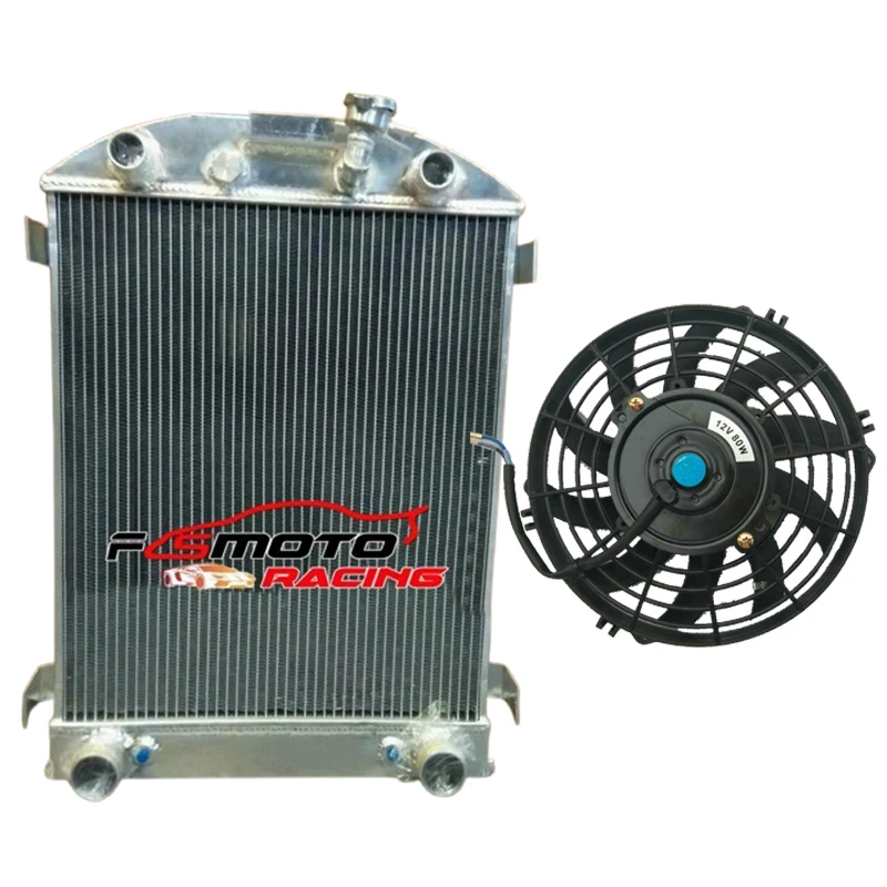 For FORD W/Flathead Engine 1932 32 Manual MT Aluminum Radiator + Fan