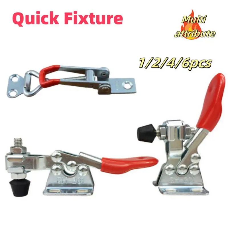 

6pcs Toggle Clamp 201A/201B/201C/225D Heavy Duty Horizontal Quick Release Toggle Clamps Set Clamps Woodworking Hand Clip Tool