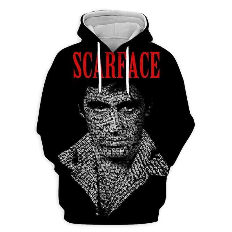 Classic Movie Scarface Hoodie 3D Printed Men Women Hooded Sweatshirts Fashion Streetwear Harajuku Hoodies Pullover Tops Clothing