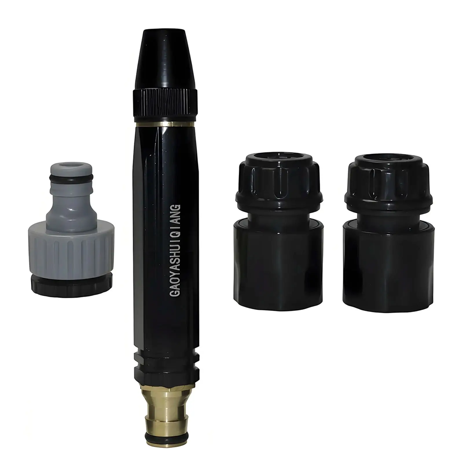 High Pressure Adjustable Metal Car Wash Water Gun 4-Piece Set Straight Nozzle Washer Spray Sprinkler Car Washing Tool