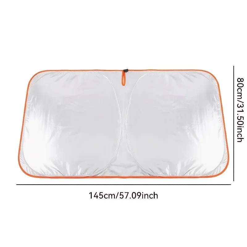 Car Front Windshield Sunshade，Convenient Storage Design，No-Drill Car Sunshade Canopy，Fully Seamless Edge-to-Edge Fit，Equipped Wi