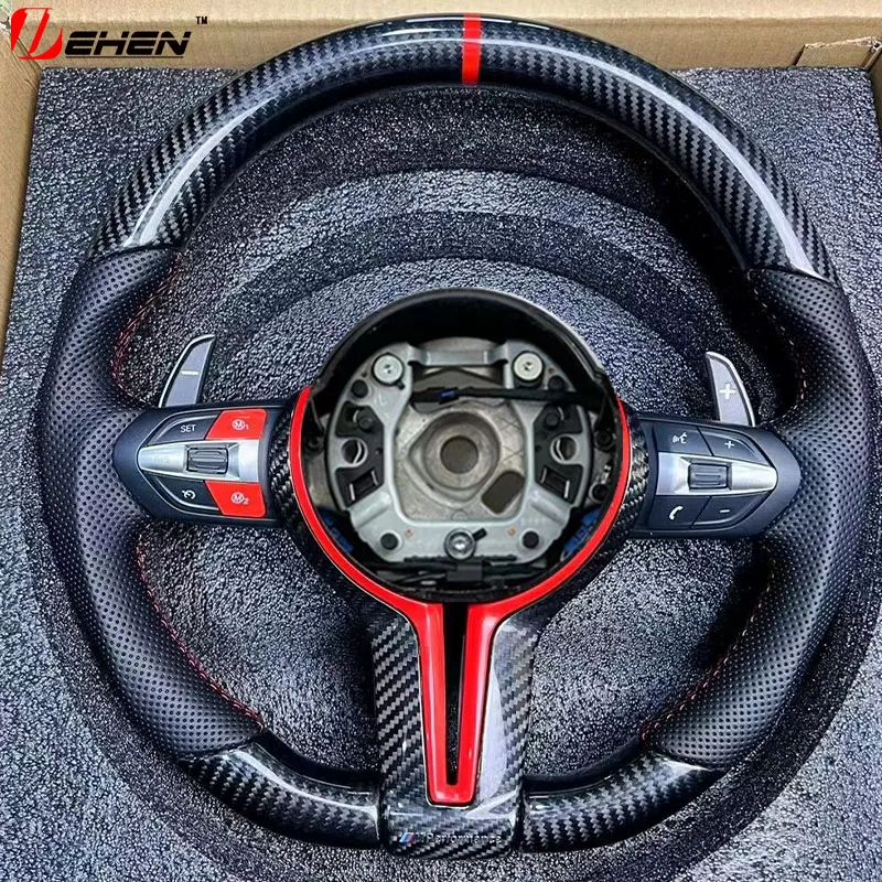 For BMW F10 F20 F30 F15 F16 F25 F26 F22 F32 F02 F12 F33 F01M3 Chassis Racing Steering Wheel Carbon Fiber Steering Wheel Assembly