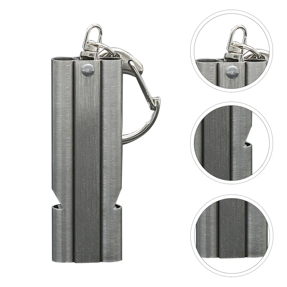 1 قطعة صافرة ديسيبل عالية الفولاذ المقاوم للصدأ الحكم في الهواء الطلق بقاء الطوارئ الرياضة صافرة المحمولة دائم بصوت عال هش #4