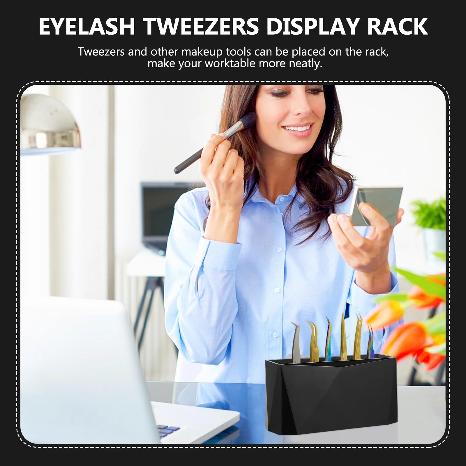 Pinças rack de armazenamento para ferramentas de extensão de cílios suporte compacto expositor organizador para uso profissional em casa chicote