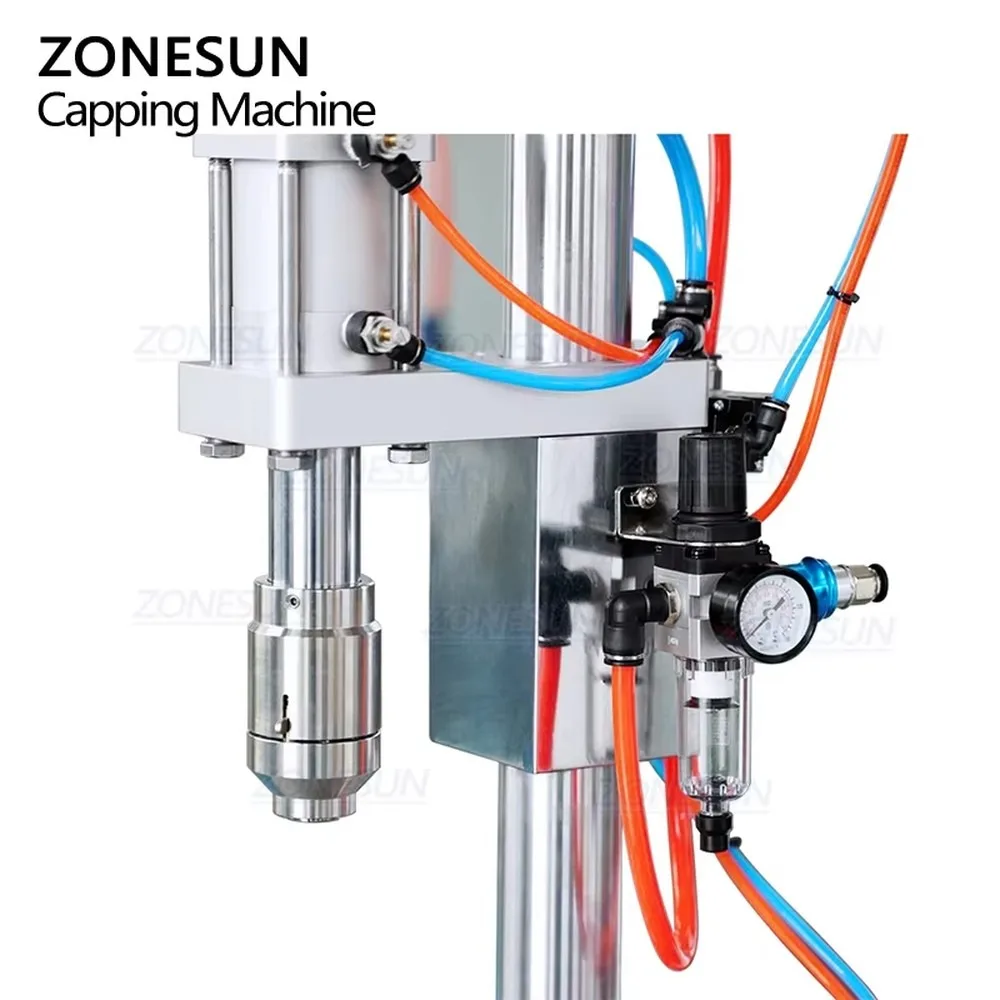 ZONESUN ZS-YG25Q Semi Automatic Pneumatic Spray Paint Aerosol Valve Can Crimping Capping Machine For Small Business