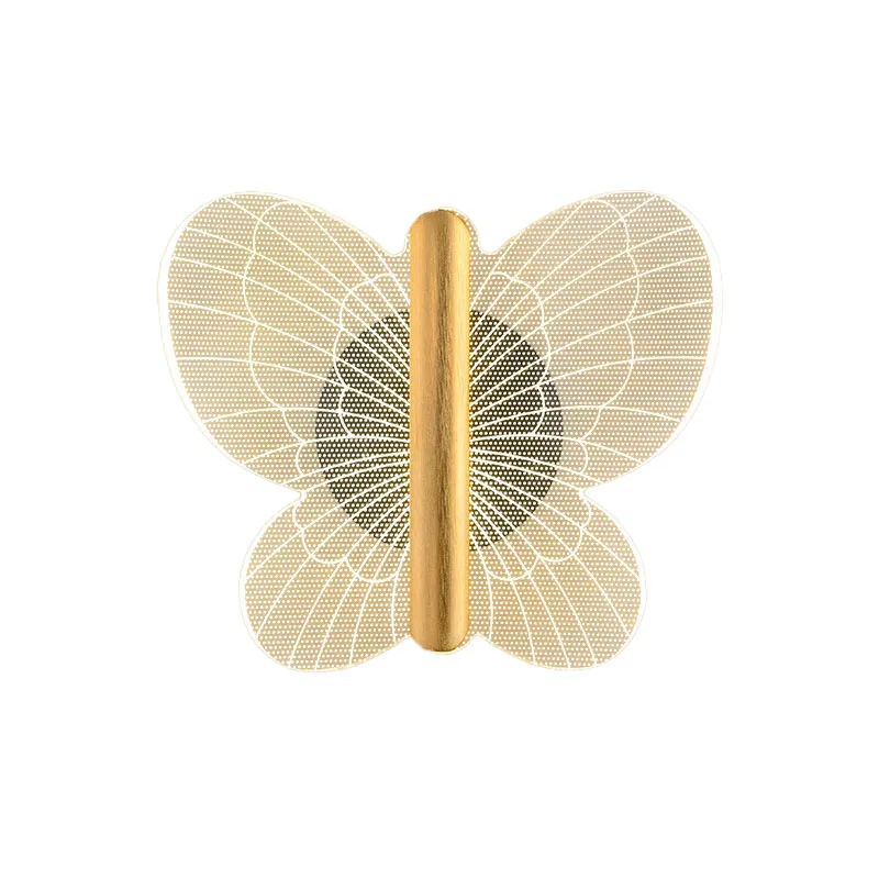 Led Acrylic Butterfly Wall Light Lamp Lampara De Pared Dormitorio Three-Color Dimming Indoor Bedroom Living Room Home Decoration