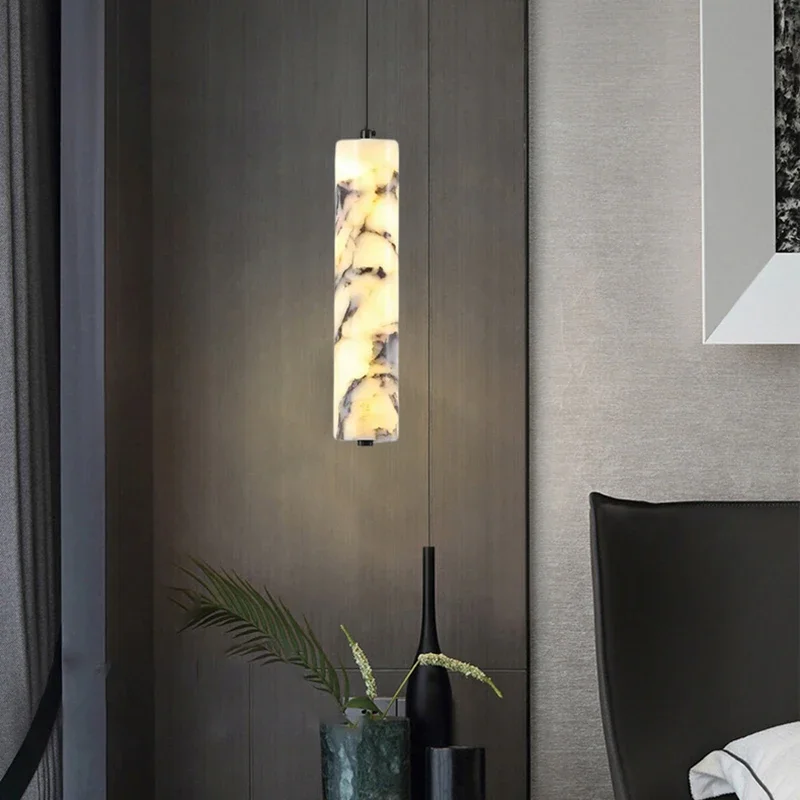 

Nordic Lamp Marble Modern Stone Metal LED Home Decor Pendant Light Home Chandelier Bedroom Foyer Lighting Fixtures Dropshipping