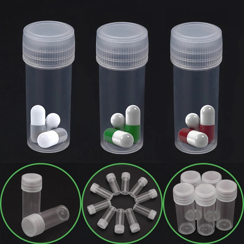 *New Sale 5ml Plastic Sample Bottle Test Tube Mini Small Bottles Vials Storage Containers