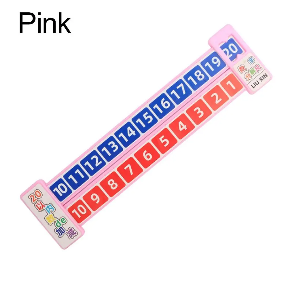 

Plastic Math Decomposition Ruler Within 20 Pink/Blue Subtraction Ruler Portable Teaching Demonstration Addition Ruler