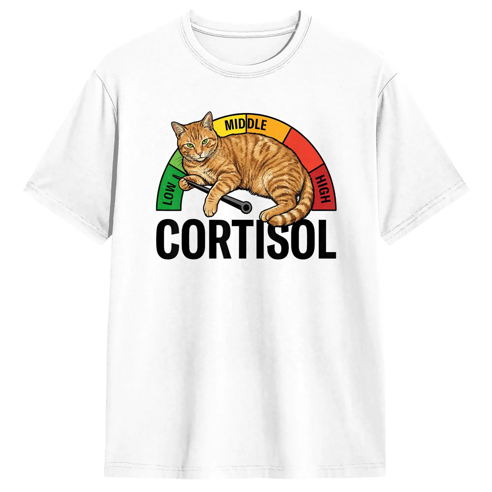 

Мужские футболки Cat Low Cortisol, хлопковые топы, забавные футболки с короткими рукавами и круглым вырезом, идея подарка, футболки