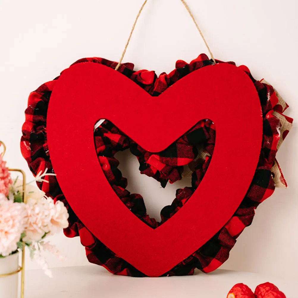 

Heart Shaped Decorative Flowers Valentine's Day Wreath Polyester Garland Hanging Wedding Front Door nament Wreaths Garlands