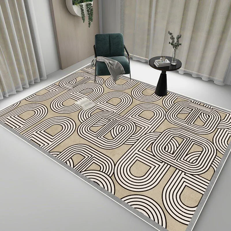 Ins French Style Abstract Geometrical Living Room Rugs Soft Easy Cleaning Bedroom Carpet Decoration Home Coffee Tables Mat Ковер