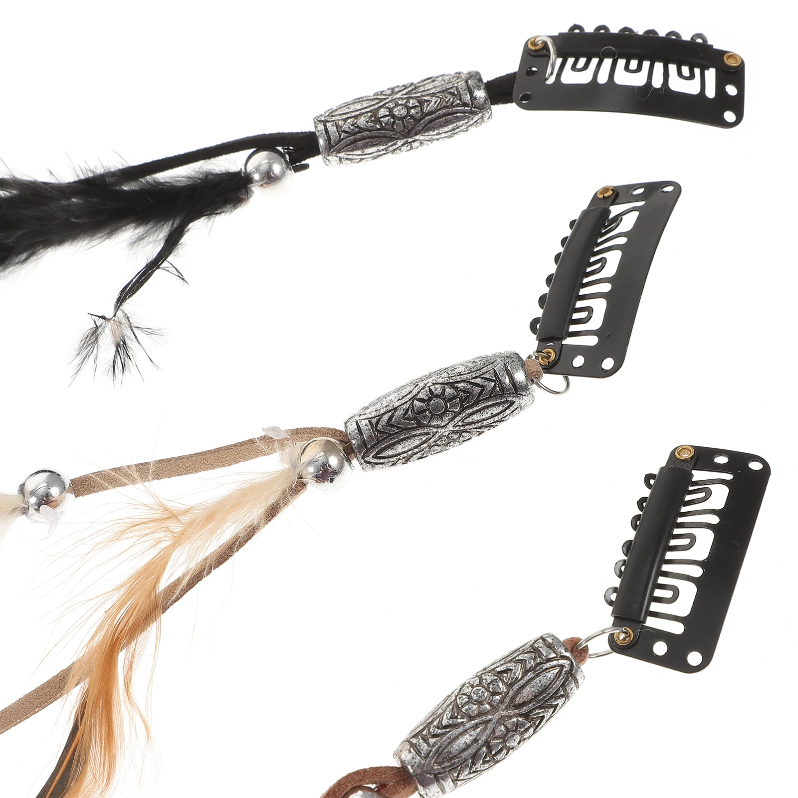 

6pcs Plume Extensions Vintage Hair Accessories Clip In Braids Dreadlock Accessories For Cosplay Carnival Indian Costume