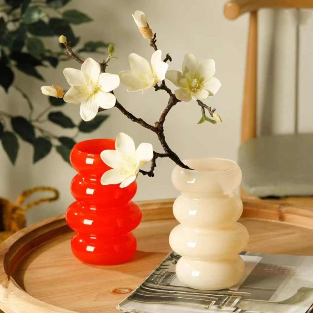 Minimalist Glass Vase Light Luxury Floral Arrangement Creative Ornament Nordic Home Decor Wedding Decoration Flower Pot Gift