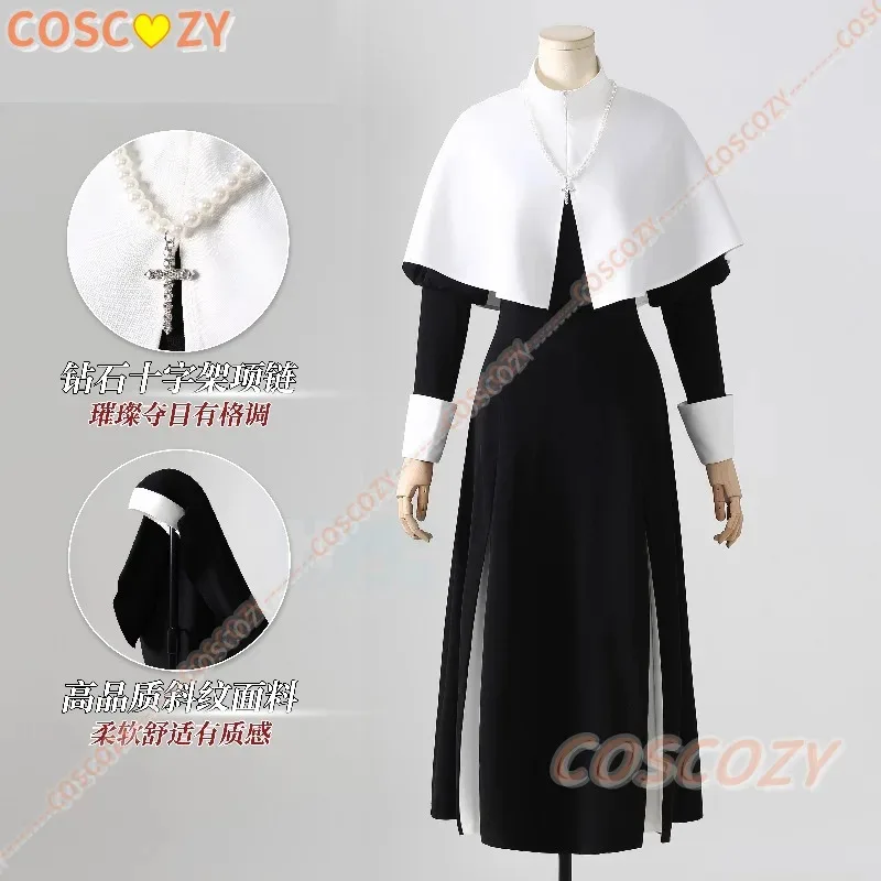 2025 11 مارين أزياء تنكرية قلادة شعر مستعار الموسم الأول 2 نساء فتاة راهبة موحدة كيتاجاوا فستان أسود الهالوين C