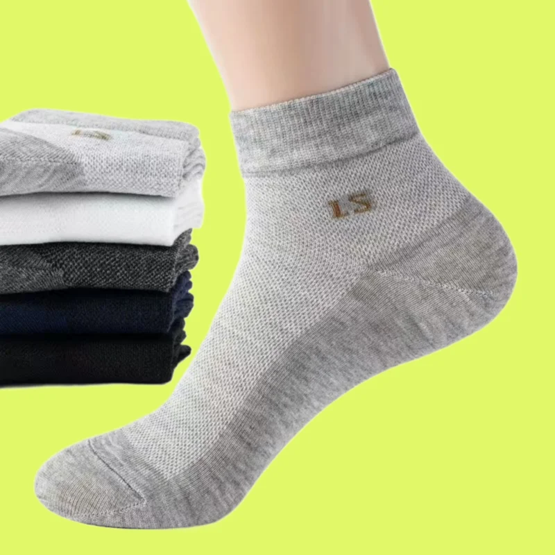 

5/10 Pairs New Men's Summer Thin Socks Men's Summer Breathable Mid-tube Thin Socks Moisture Wicking Socks Deodorant Short Socks