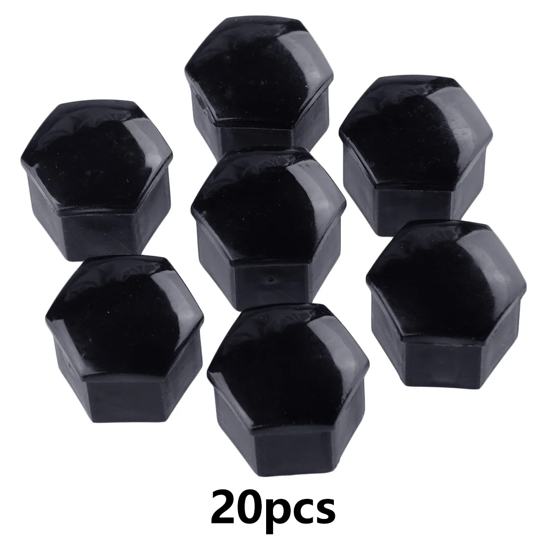 20pcs 22mm Glossy Black Car Hub Screw Dust Cover Wheel Nut Lug Bolt Cover Cap Protector ABS Fit for Land Rover Vauxhall Buick