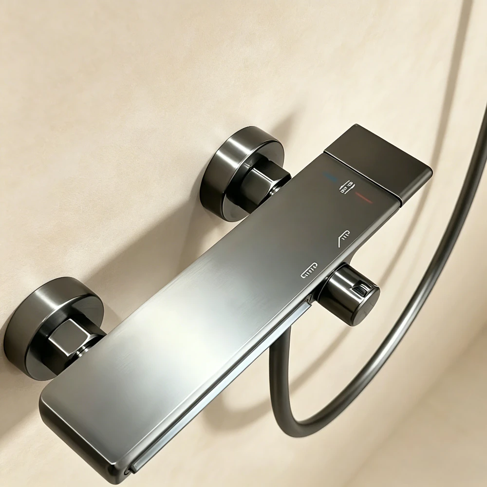 2-way Water Outlet Showers System Set Wall Mounted Bathroom Shower Faucet Set Brass Shower Mixer Crane with Hand Shower Set