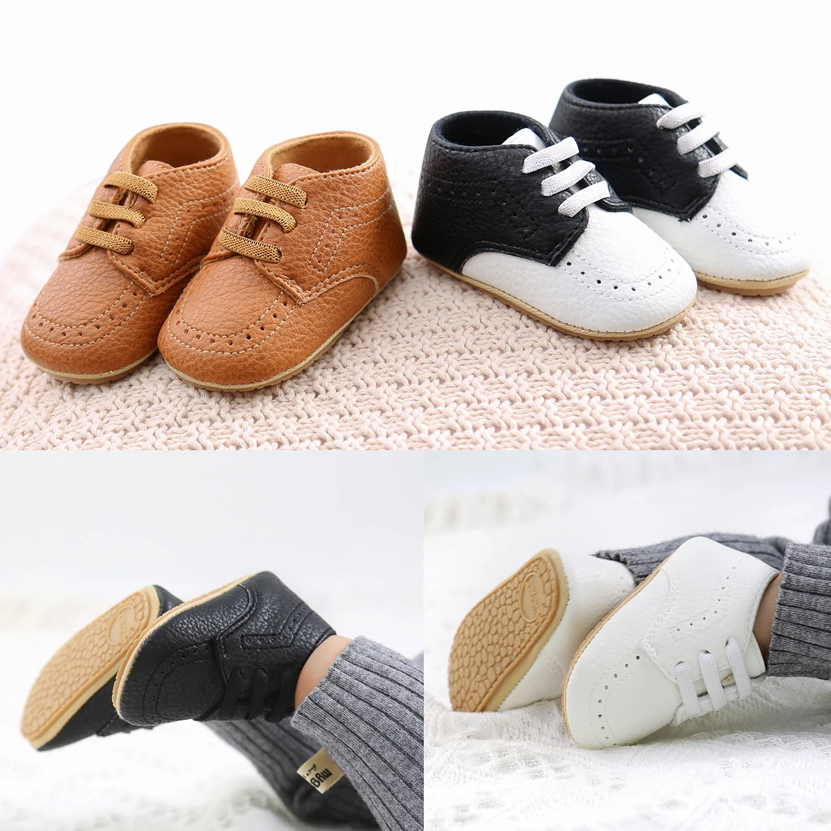 

2022 New Baby Shoes Soft Leather Rubber Sole Classic Toddlers Moccasins Anti Slip First Walkers Boys Girls Newborn Crib Shoes