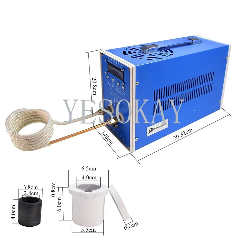 Máquina de aquecimento por indução do metal do ouro, 2kW, 3kW, fornalha alta do ponto de fusão