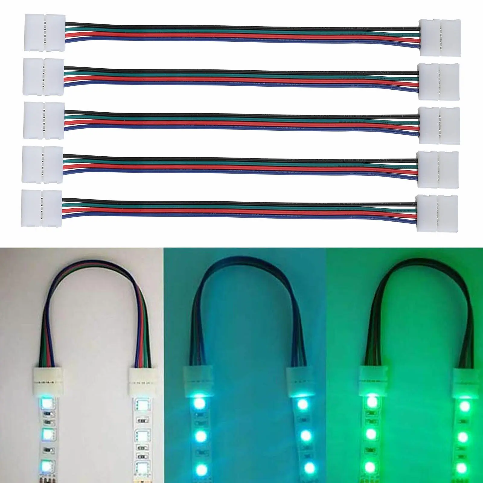 75Pcs/Set 10mm 4-Pin Connector Terminal Splice RGB LED Strip Light Bar Adapter Accessories Kit For 5050 Jumper Wire Connector