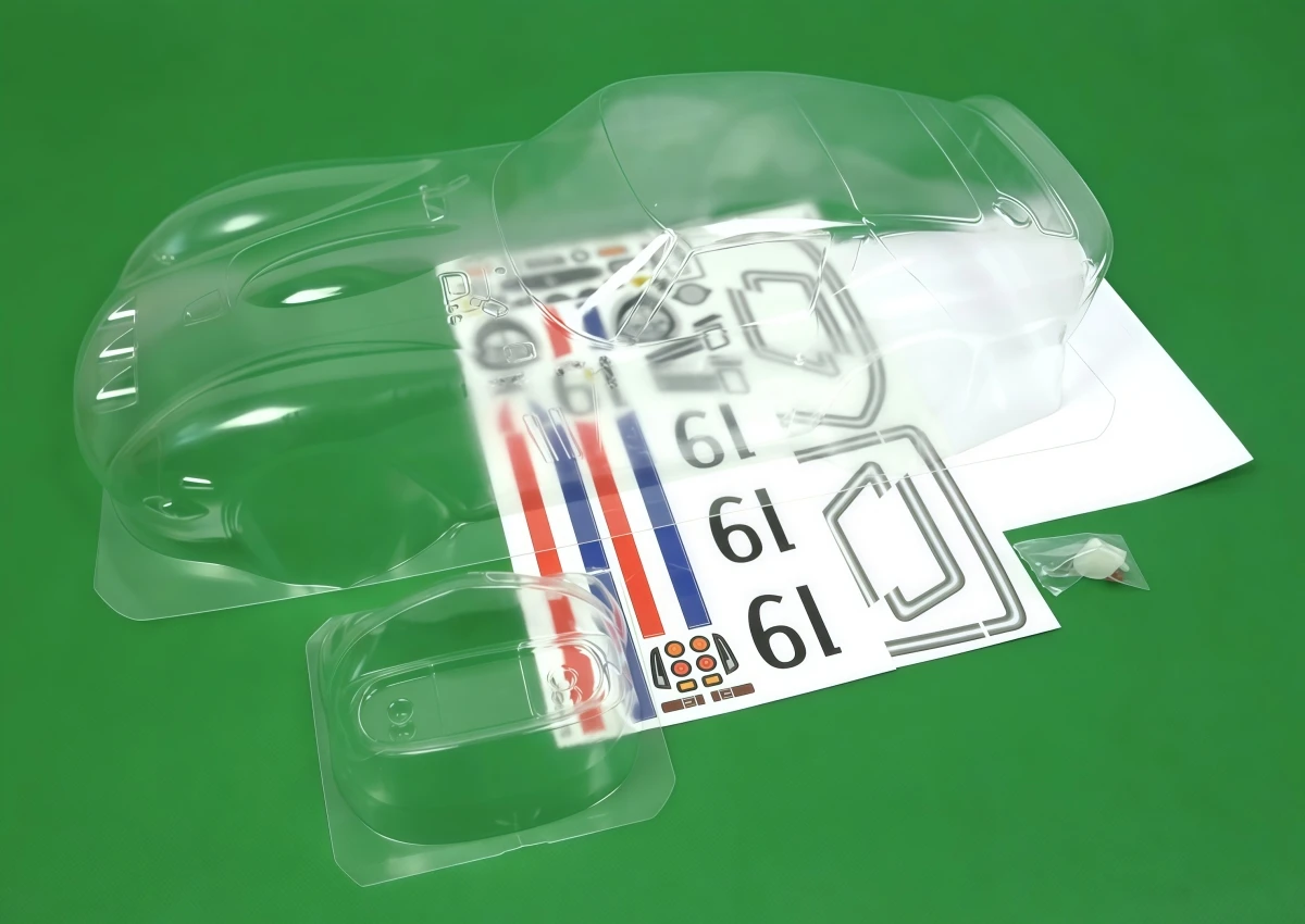 1/10 250 GTO Clear Body Shell 190mm Width With Light Buckets & Mirrors and Decals For RC Touring Car TT01 / TT02、MST、Yokomo、Xray
