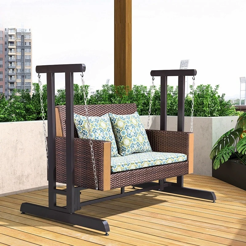 

Outdoor Villa Terrace Rocking Chair Courtyard Rattan Swing Chair Homestay Balcony Lazy Hanging Swing