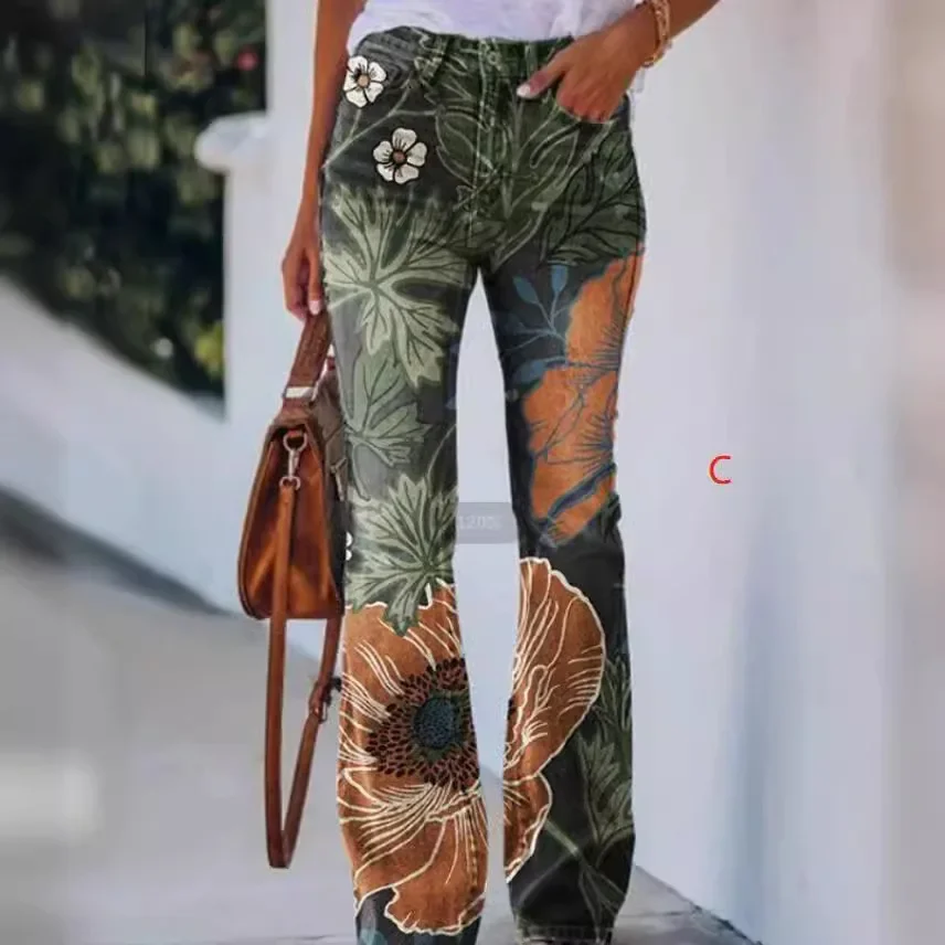 2022 محطة مستقلة جديدة بيع حجم كبير المرأة بناطيل كاجوال رقيقة نمط الجينز المرأة تصميم عصري أنيق