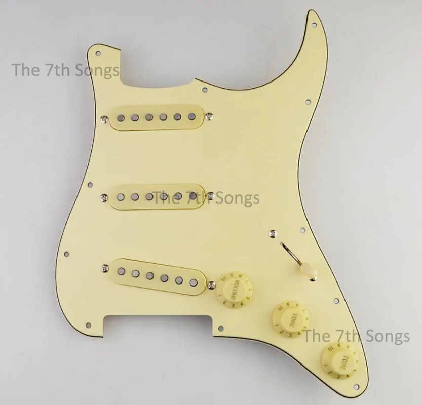 Alnico 2 Blues 6.0K 6.0K 6.8K ST Guitar Loaded Pickguard Alnico 2 SSS Pickup Guitar Wiring Prewired Grey Fibre Multiple Colors