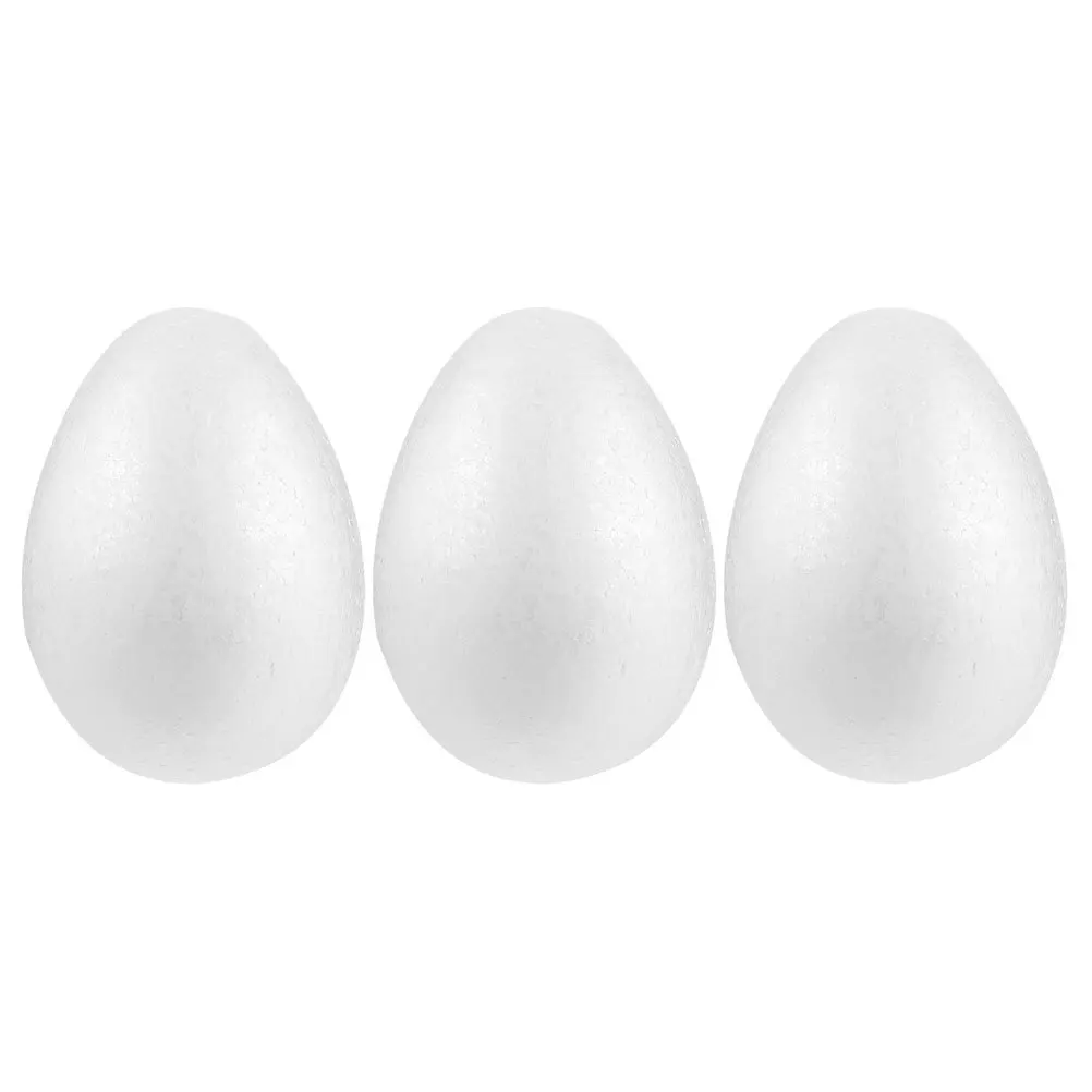 

3pcs Foam Adorable Egg Decors Craft Easter Decorations Blank Fake Eggs Party Simulation Eggs For Painting Party Home Decor