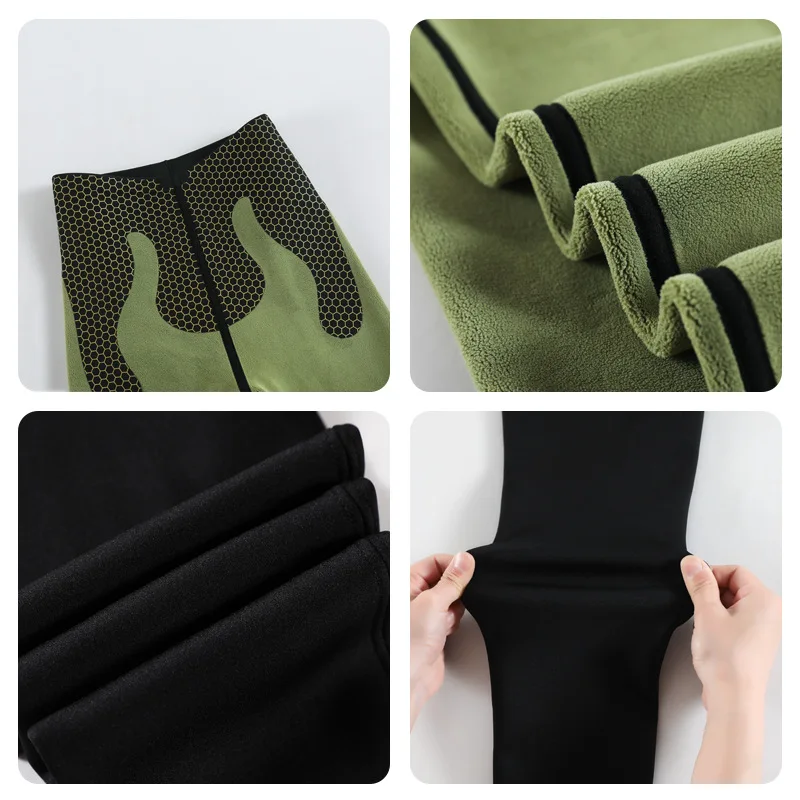 Thiened Warm Fce arkskin Pants Women's Autumn Winter Sle Fce Lined Tummy Control Butt Lifting Slimming Yoga Fitne...